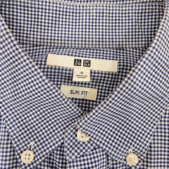 Uniqlo Slim Fit Gingham Button-Down (Size Small) - Picture 2 of 8